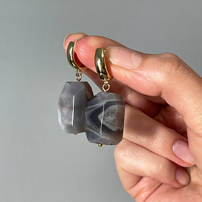 Серьги из ботсванского Агата, Артикул: 096310 - изображение товара №2