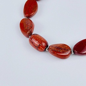 Браслет регулируемый из кирпичной Яшмы, Артикул: 117892 - изображение товара №3