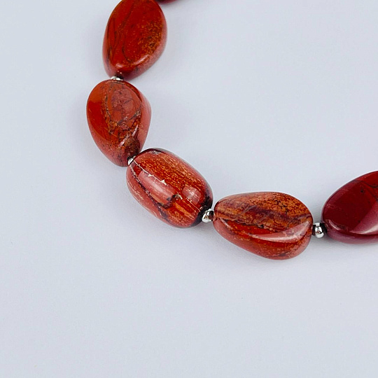 Браслет регулируемый из кирпичной Яшмы, Артикул: 117892 - изображение товара №3