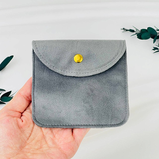 Мешочек: Бархат серый 1 шт., Артикул: 116498 - изображение товара №2