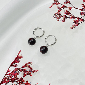 Серьги из красной Яшмы, Артикул: 114500 - изображение товара №2
