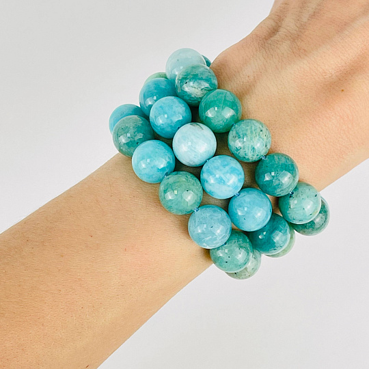 Бусины для украшений из Амазонита (32 бусины), Артикул: 086204 - изображение товара №2