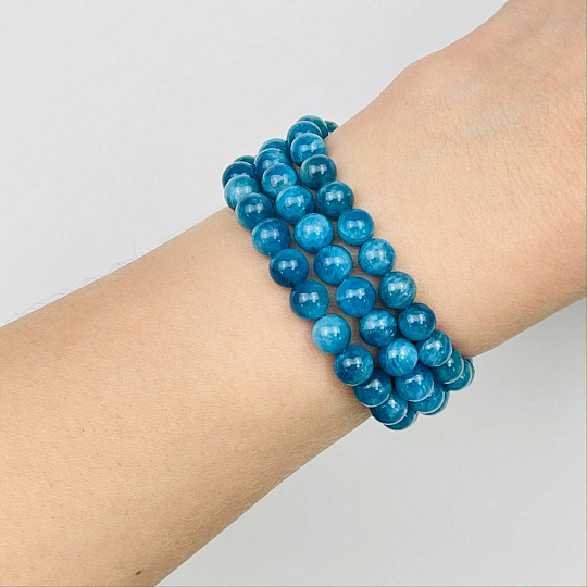 Бусины для украшений из Апатита (62 бусины), Артикул: 082072 - изображение товара №1