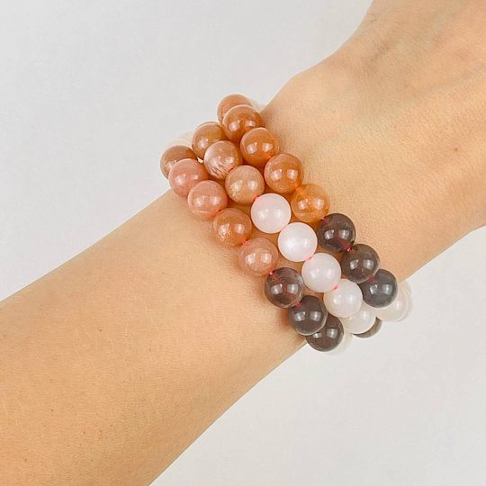 Бусины для украшений из Лунного камня (46 бусин), Артикул: 116433 - изображение товара №3