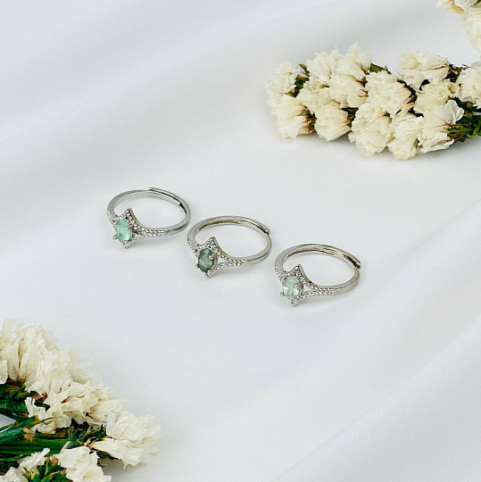 Кольцо регулируемое из зеленого Турмалина, Артикул: 115787 - изображение товара №2