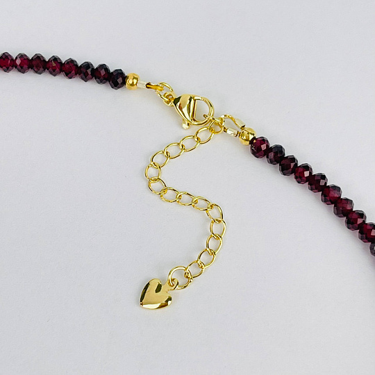 Колье из Граната, Жемчуга и Лепидолита, Артикул: 117393 - изображение товара №3