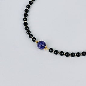 Колье из Обсидиана и Чароита, Артикул: 117164 - изображение товара №2