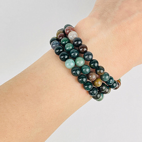 Бусины для украшений из Мохового агата (58 бусин), Артикул: 084198 - изображение товара №3