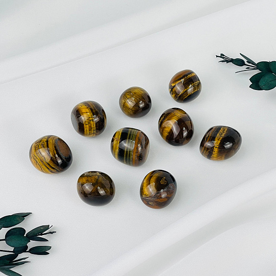 Галтовка из Тигрового глаза (10 шт), Артикул: 118051 - изображение товара №1