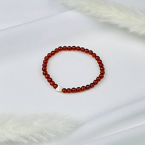 Браслет из Граната с перламутровой вставкой "Сердце", Артикул: 092247 - изображение товара №2