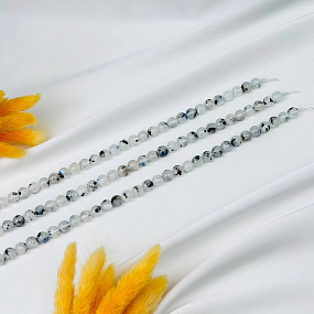 Бусины для украшений из Лунного камня с вкл. Турмалина (48 бусин), Артикул: 085562 - изображение товара №3