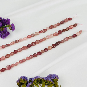 Бусины для украшений из Клубничного кварца