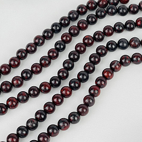 Бусины из камня Яшма кровавик (45 бусин)