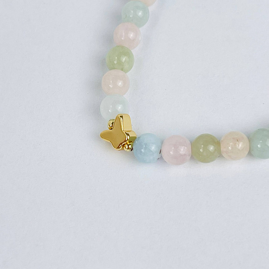 Браслет детский со вставкой Бабочка из Берилла микс, Артикул: 083160 - изображение товара №3