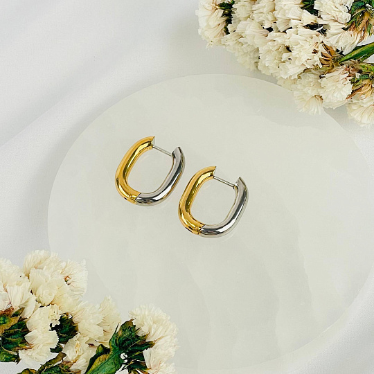 Швензы серьги "Конго" позолоченные, Артикул: 117065 - изображение товара №1