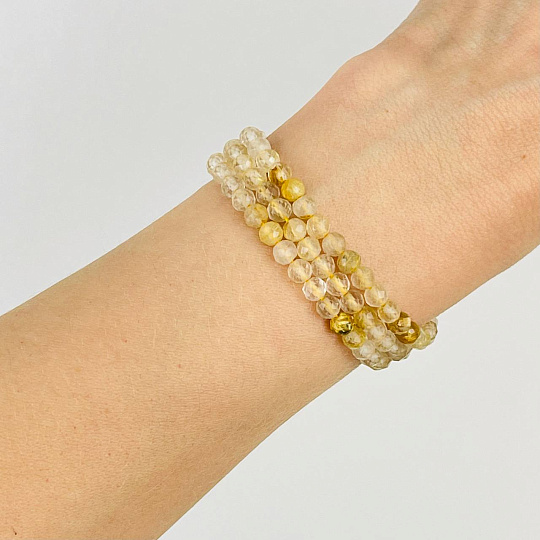 Бусины для украшений из рутилового Кварца (86 бусин), Артикул: 083213 - изображение товара №2