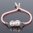 Браслет регулируемый с камнем Жемчуг
