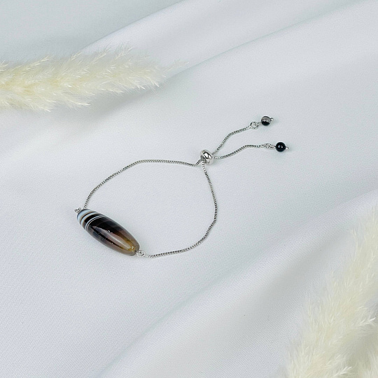 Браслет регулируемый с Агатом, Артикул: 117864 - изображение товара №1