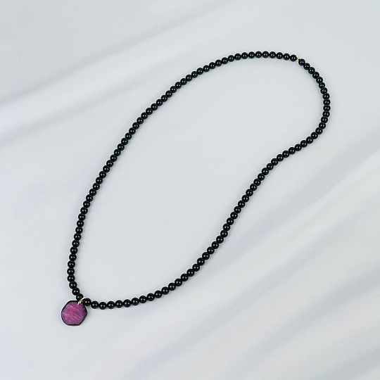 Бусы мужские из Турмалина и Корунда, Артикул: 117209 - изображение товара №1