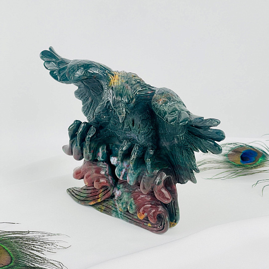 Статуэтка резная "Орёл" из Яшмы "Гелиотроп", Артикул: 104785 - изображение товара №2