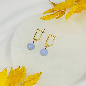 Серьги из Голубого агата, Артикул: 117171 - изображение товара №2