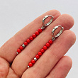 Серьги длинные из красного Коралла