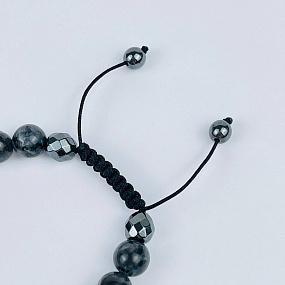 Браслет регулируемый из Лабрадора (Лаврикит) и Гематита, Артикул: 117977 - изображение товара №3