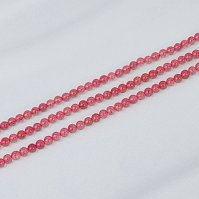 Бусины для украшений из Клубничного кварца (78 бусин)