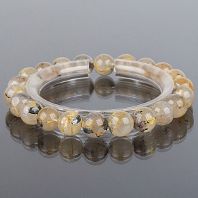 Браслет из Кварца рутилового с вкл. Титана , Артикул: 083400 - изображение товара №1