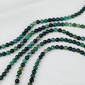 Бусины для рукоделия из Агата мохового (58 бусин)