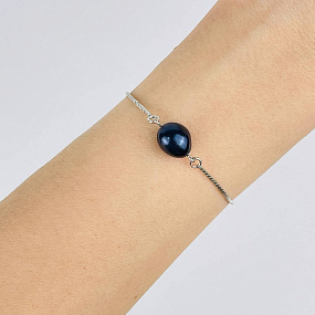 Браслет регулируемый с камнем Жемчуг, Артикул: 081184 - изображение товара №1