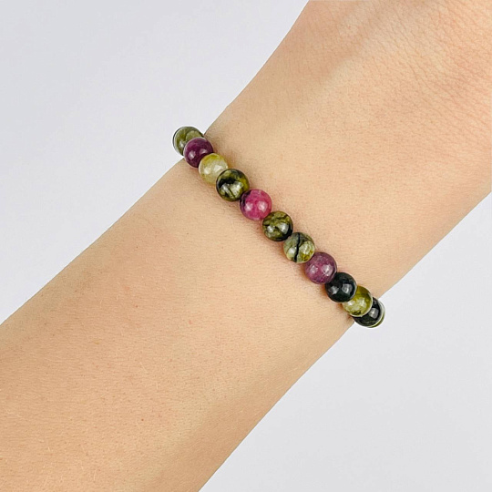 Браслет из Турмалина микс, Артикул: 083694 - изображение товара №2