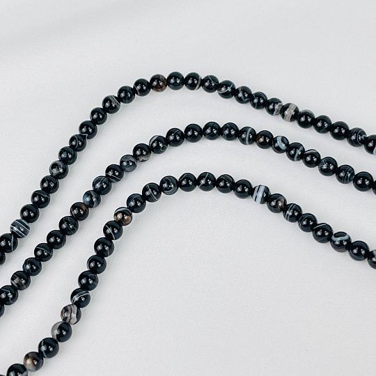 Бусины для украшений из полосатого Агата (78 бусин), Артикул: 077799 - изображение товара №1