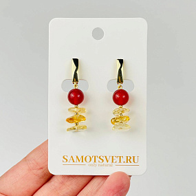 Серьги из Сердолика и Цитрина