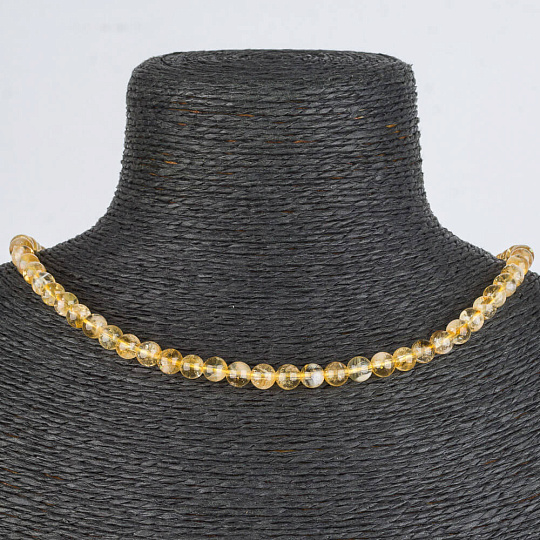 Бусы из Цитрина (Бразилия), Артикул: 077869 - изображение товара №1