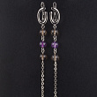 Серьги длинные из Раухтопаза с Аметистом