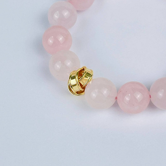 Браслет из Розового кварца со вставкой, Артикул: 118410 - изображение товара №3