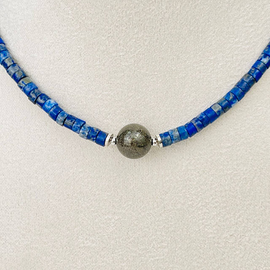 Чокер из Лазурита и Пирита, Артикул: 115630 - изображение товара №2
