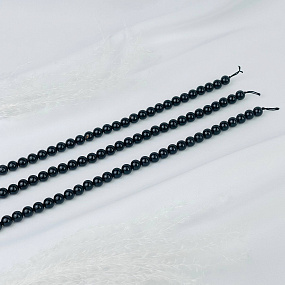 Бусины для украшений из черного Турмалина (Шерл) (46 бусин), Артикул: 084746 - изображение товара №3