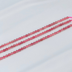 Бусины для украшений из Клубничного кварца (62 бусины)