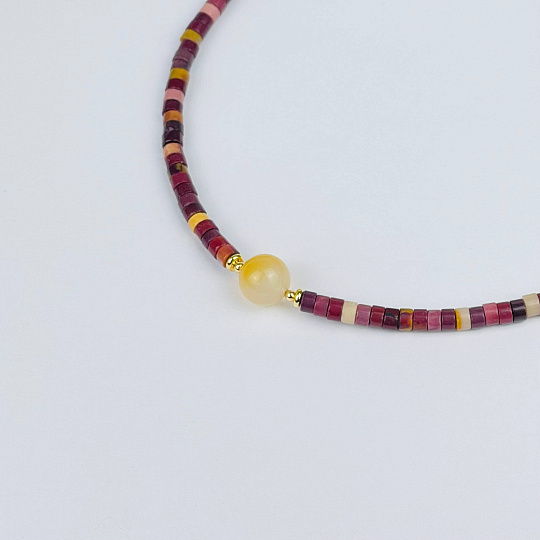 Колье из Яшмы (Мукаит) и Агата, Артикул: 116982 - изображение товара №2