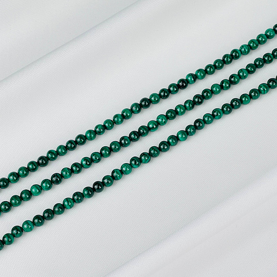 Бусины для украшений из Малахита (66 бусин), Артикул: 080603 - изображение товара №1