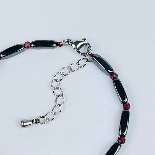 Браслет из Гематита и Граната, Артикул: 118127 - изображение товара №3