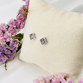 Серьги-пусеты с Аметистом