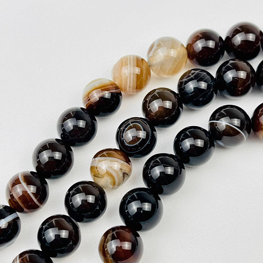 Бусины для украшений из кофейного Агата (35 бусин), Артикул: 079168 - изображение товара №1