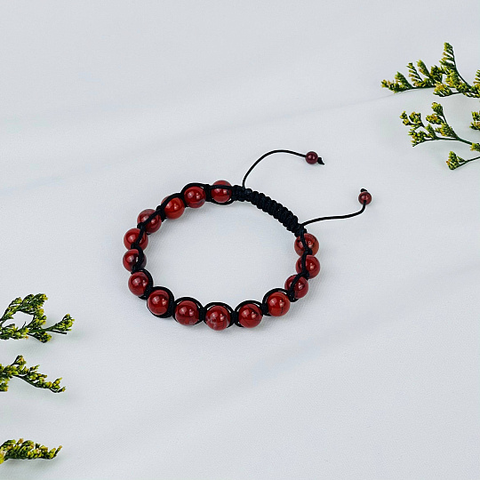 Браслет шамбала из кирпичной Яшмы, Артикул: 068948 - изображение товара №1