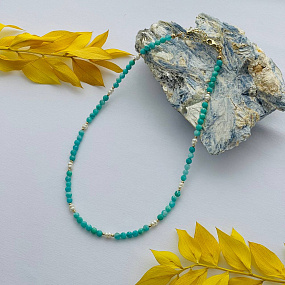 Чокер из Амазонита и Жемчуга, Артикул: 100338 - изображение товара №4
