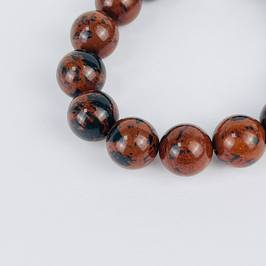 Браслет из Обсидиана, Артикул: 117811 - изображение товара №3